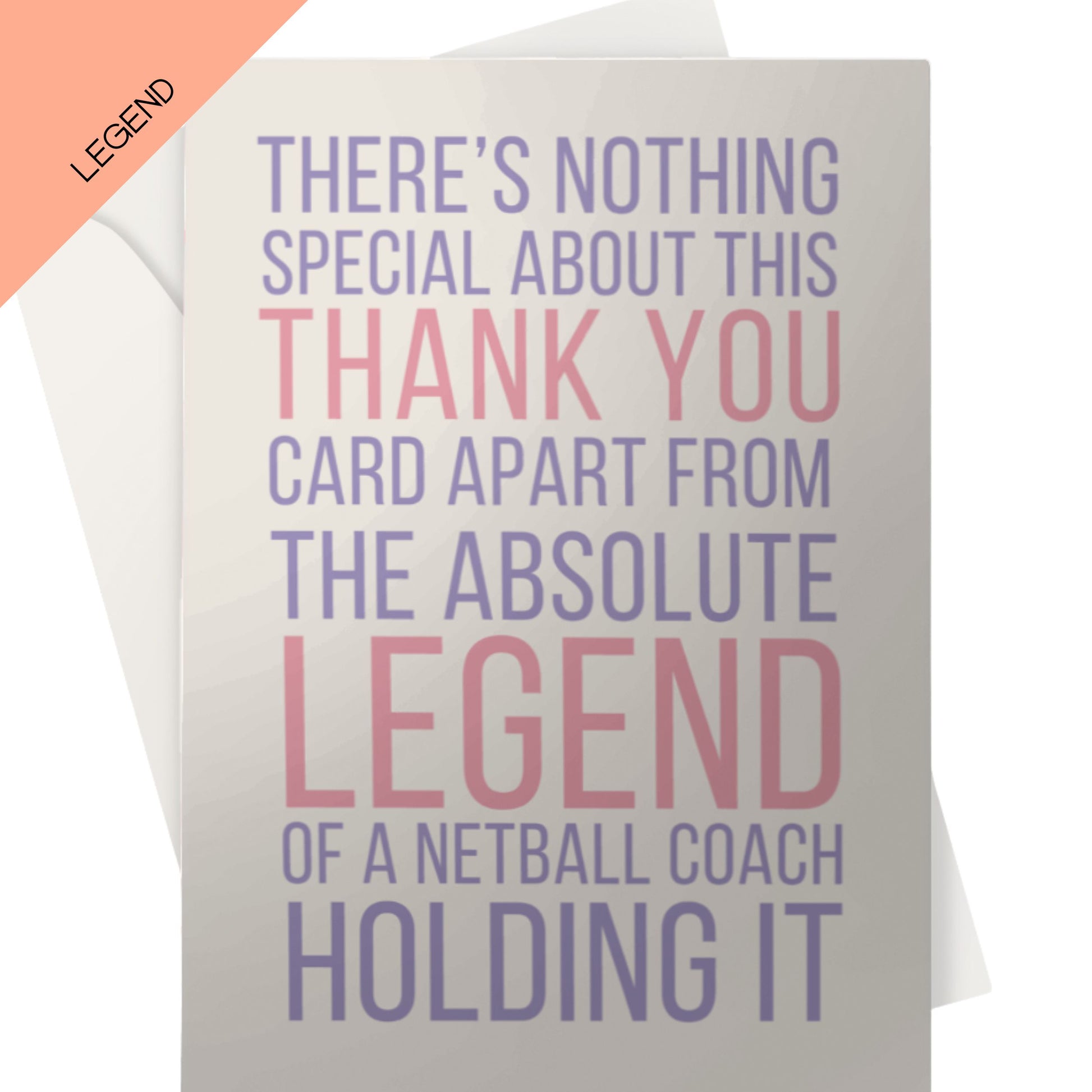 Thank You Card For Netball Coach - Legend Card