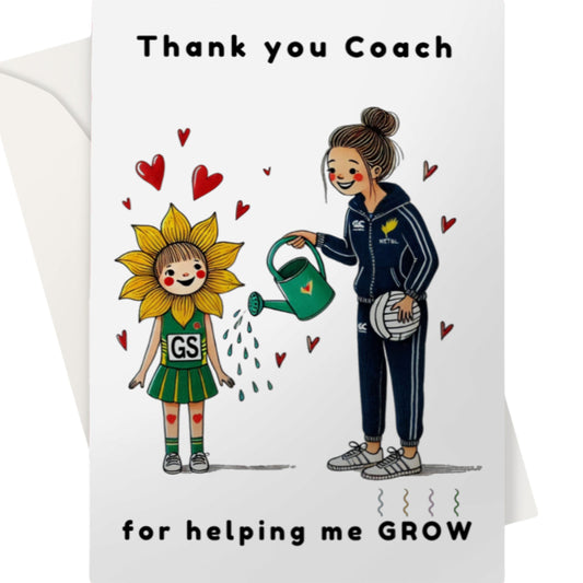 Thank You Card Netball Coach