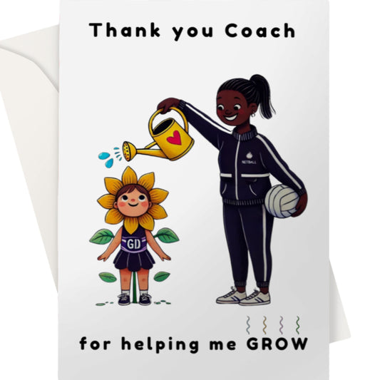 Thank You Coach Netball Card
