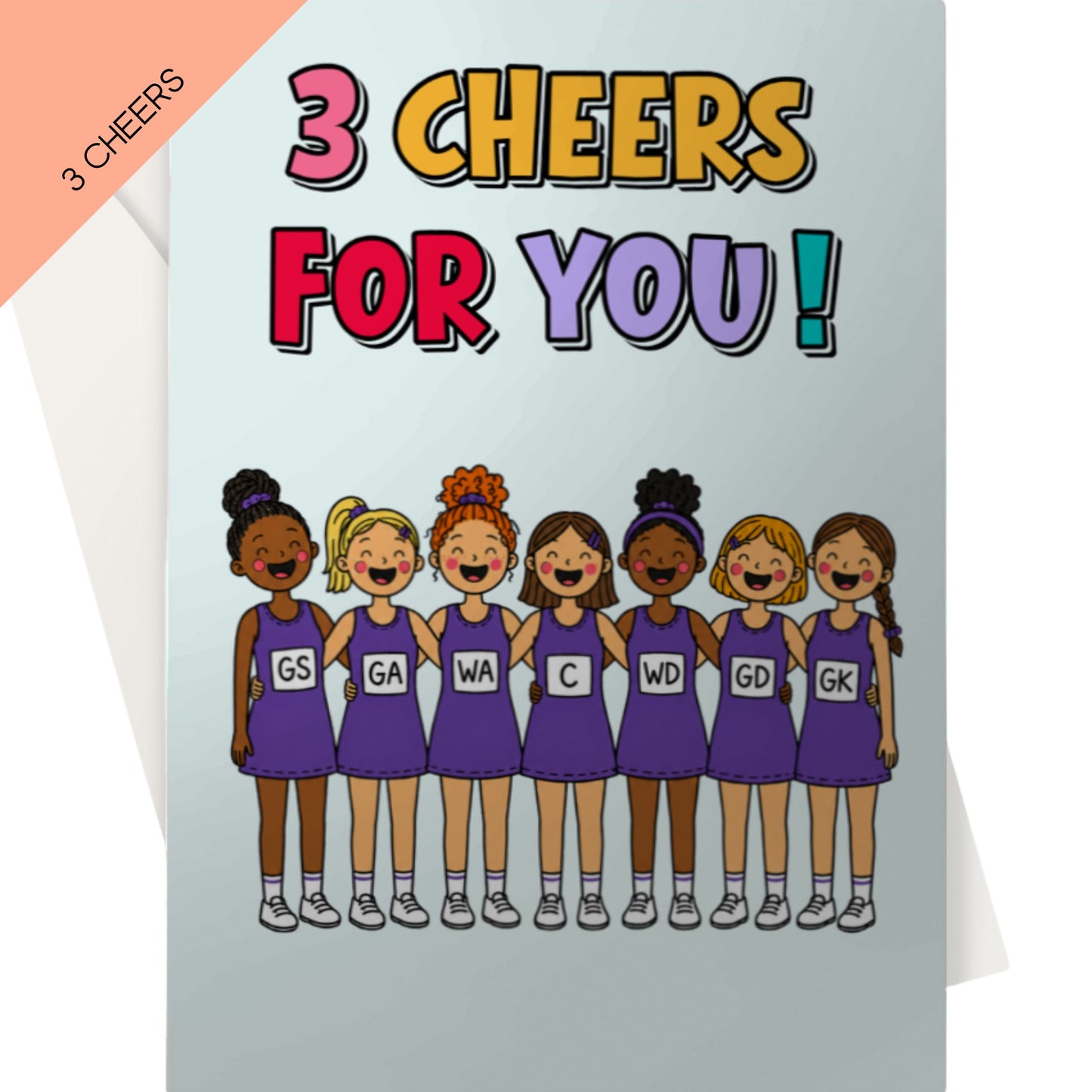 Netball Player Congratulations Card - 3 Cheers For You
