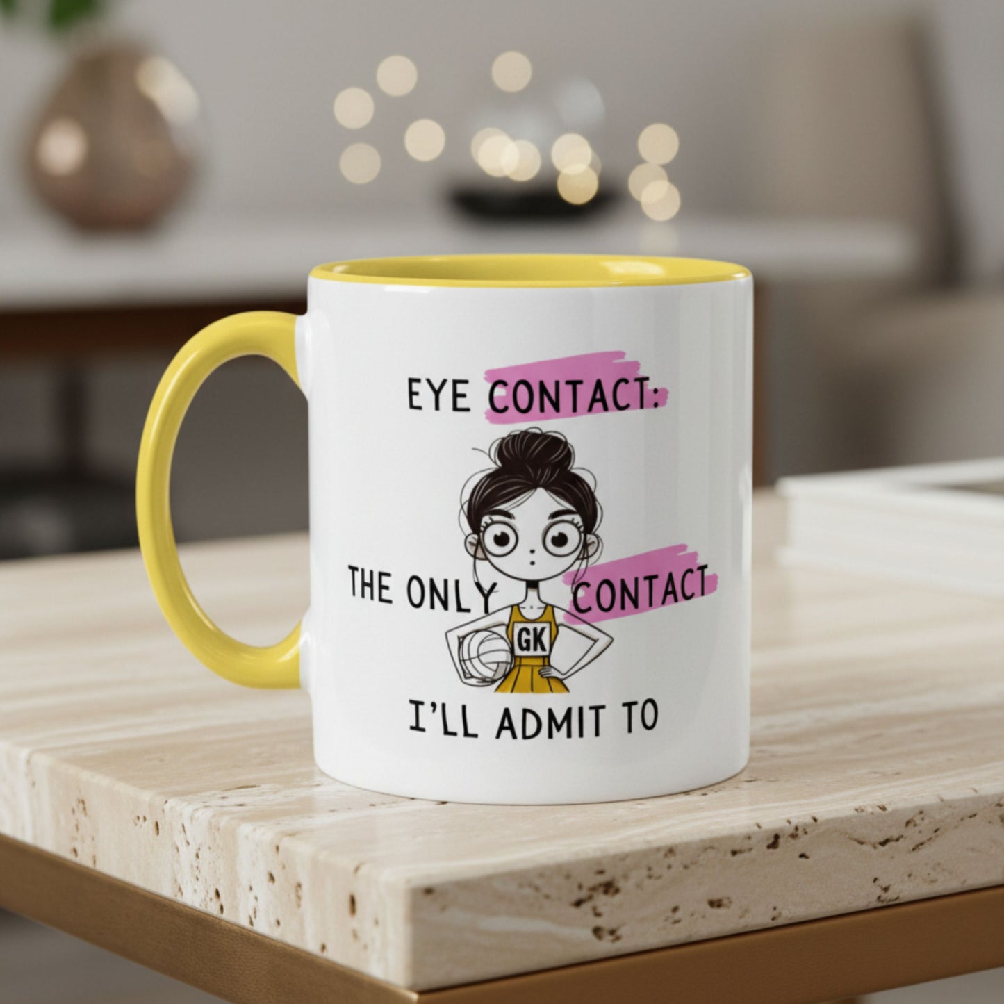 Netball Gifts - Funny 'Contact' Slogan Gift Mug for Netball Players