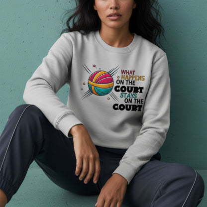 Netball Gifts - Netball Court Slogan Sweatshirt for Women