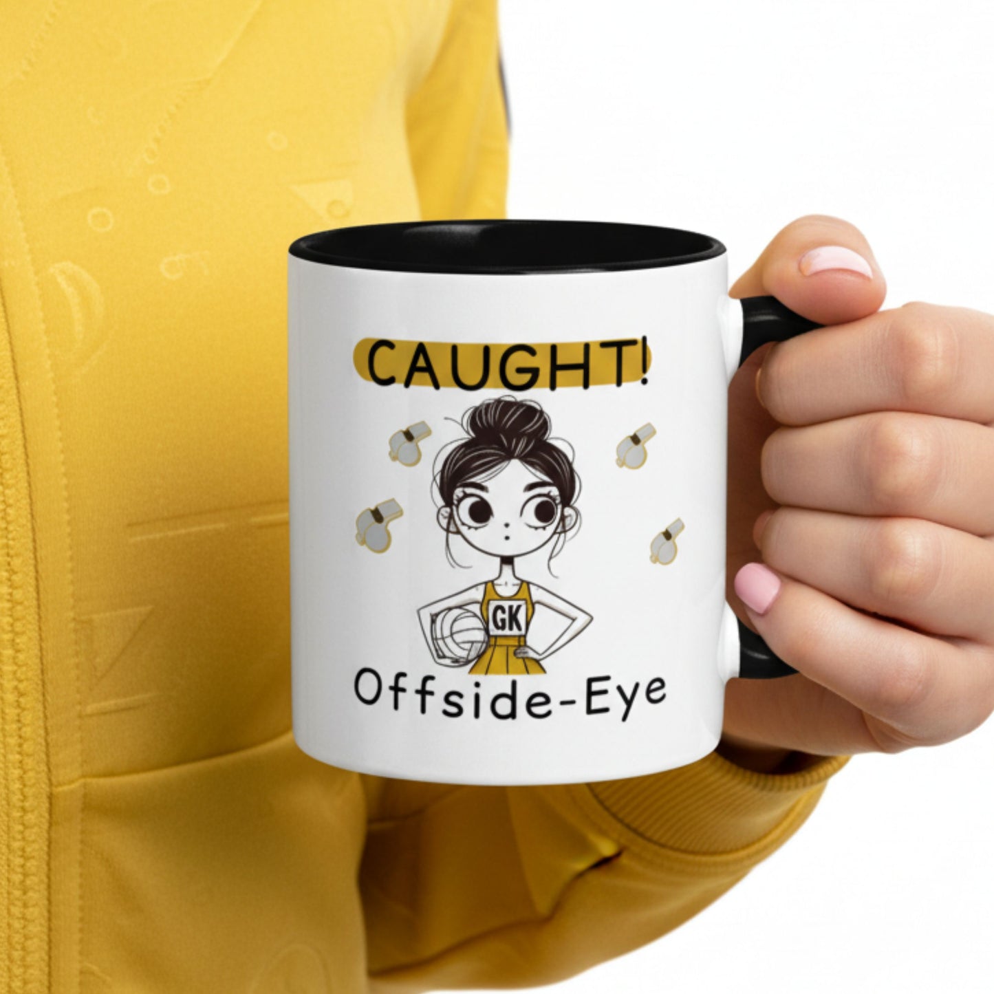 Netball Gifts - Funny Offside Slogan Mug for Netball Players