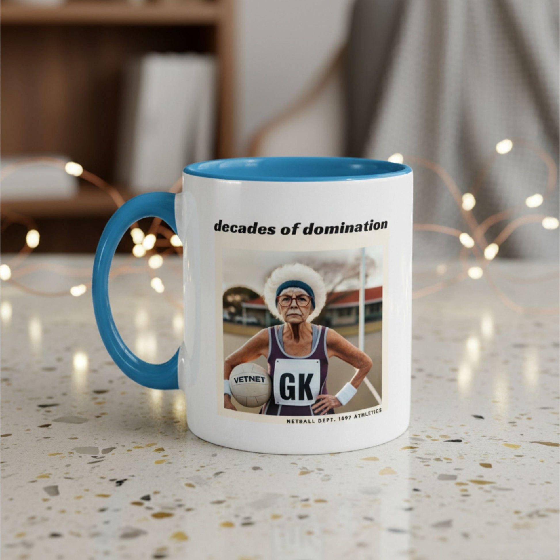 Netball Gifts - Decades of Domination Funny Mug for Netball Lovers