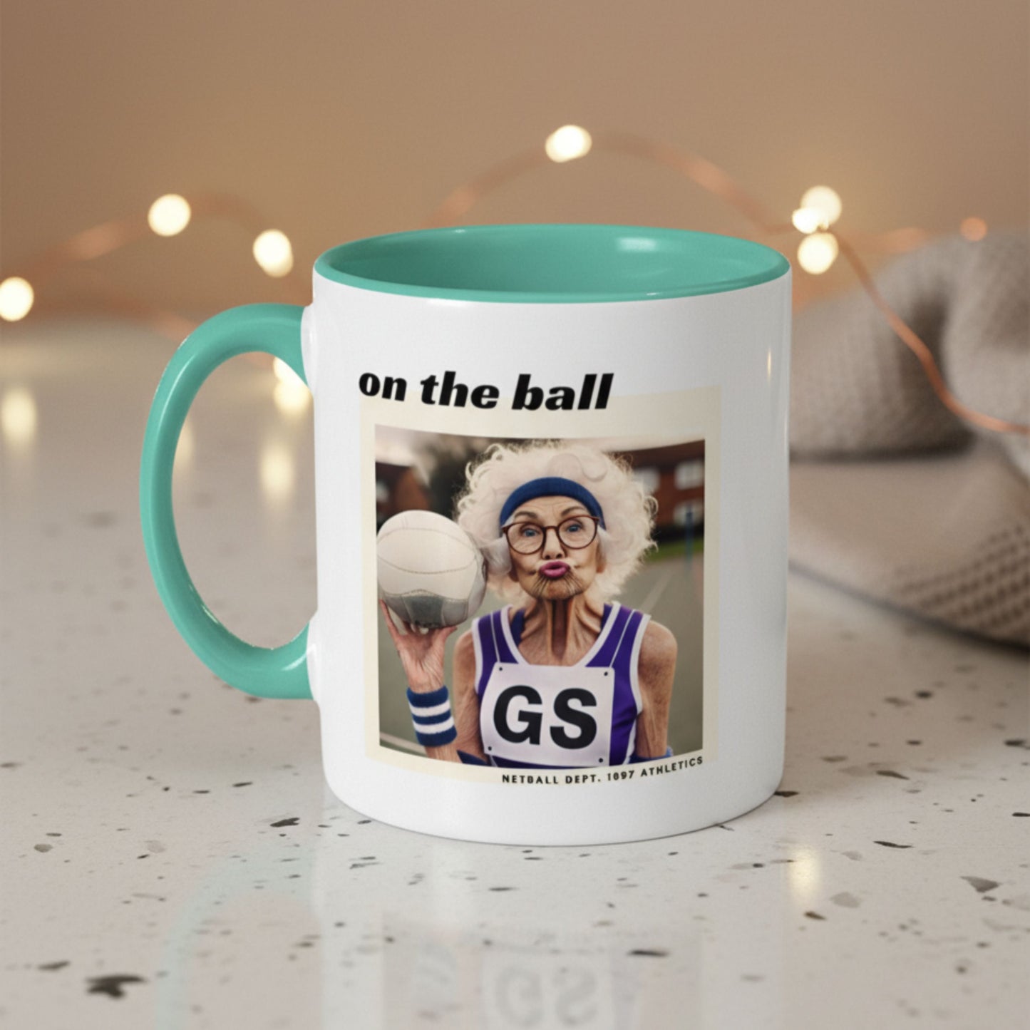 Netball Gifts - Funny Netball GS On The Ball Slogan Gift Mug