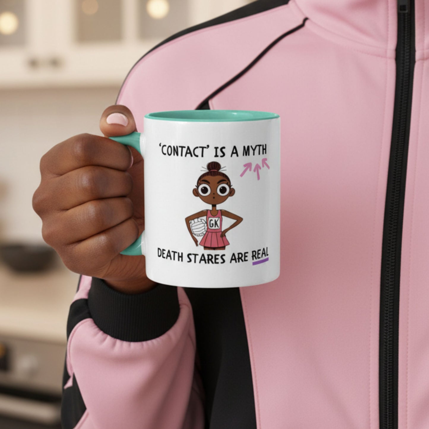 Netball Gifts - Fun Netball Cartoon Slogan Mug