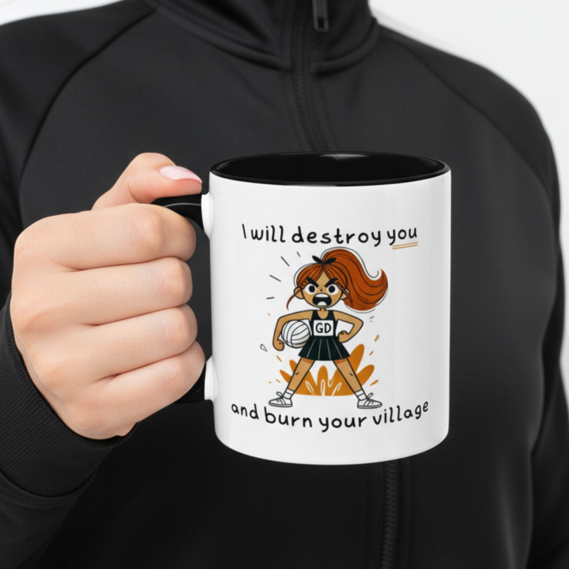 Netball Gifts - Goal Defence Funny Gift Mug for Netball Players