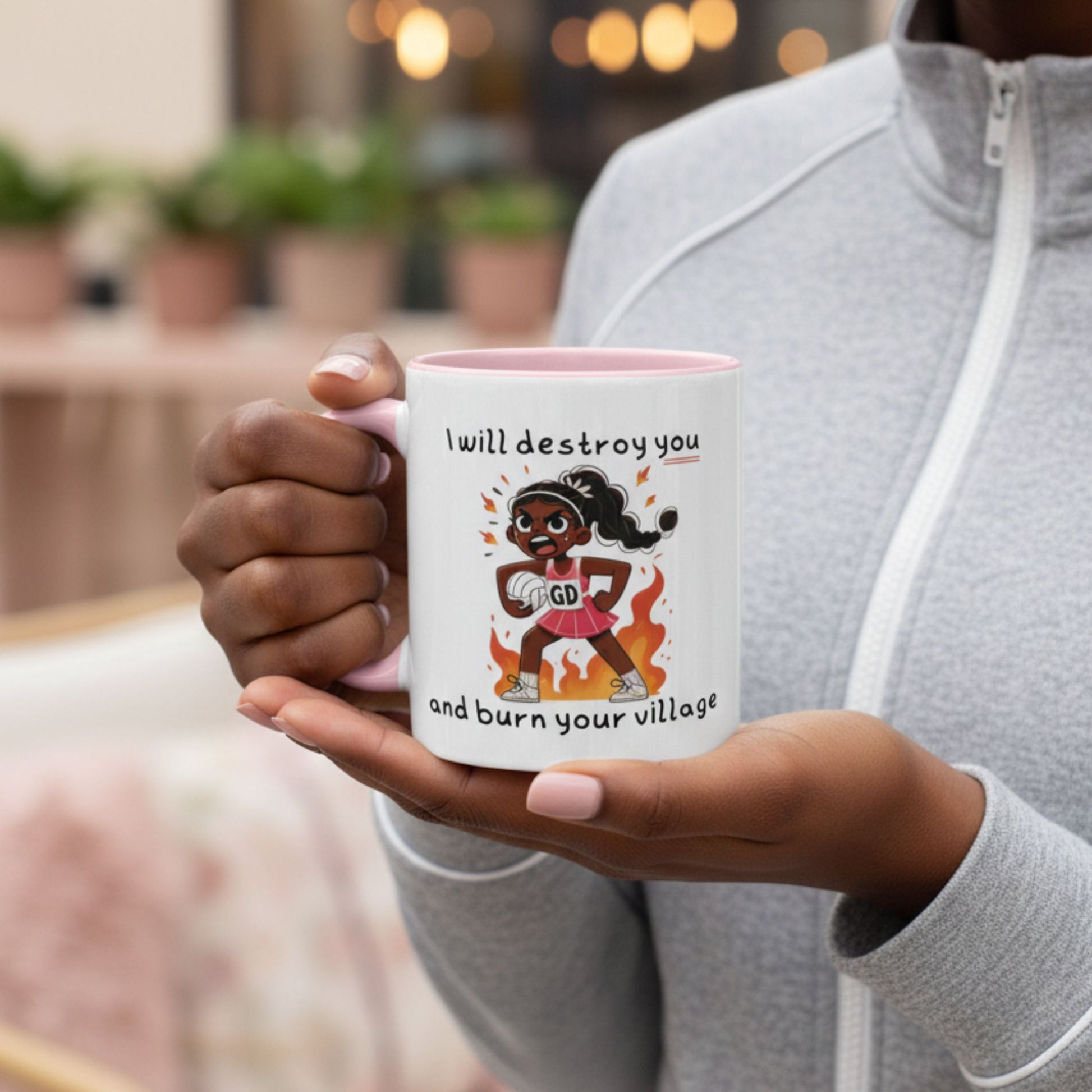 Netball Gifts - Funny Goal Defence Mug for Netball Players