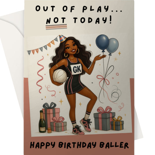 Netball GK Birthday Card - Goal Keeper Happy Birthday
