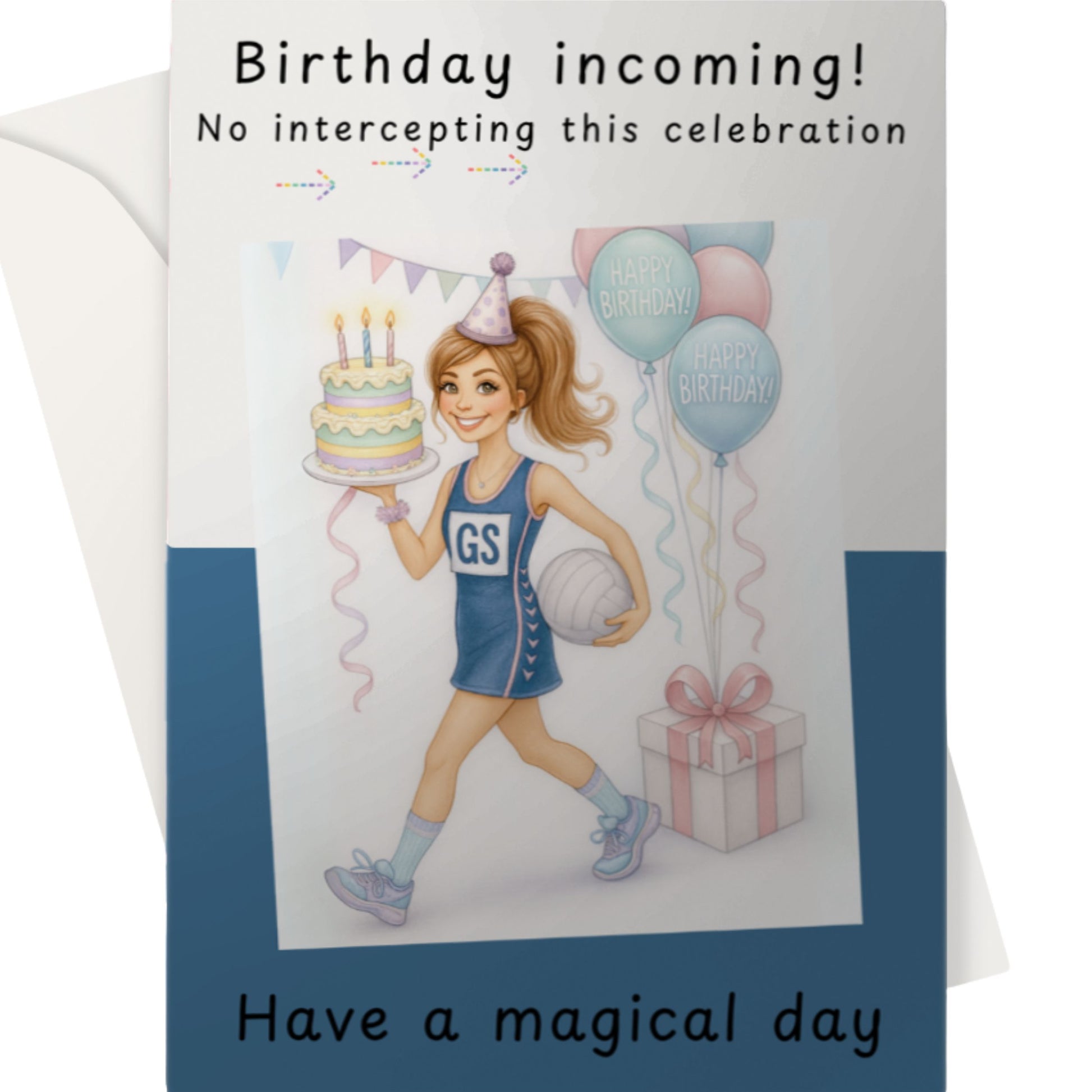 Netball Player Goal Shooter Birthday Card