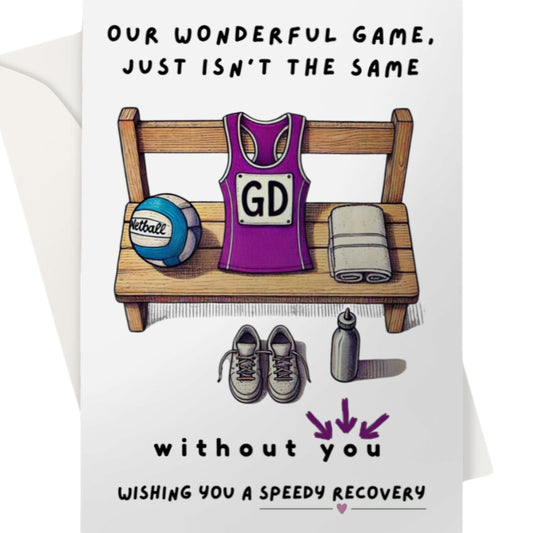 Netball Get Well Soon Card Injury Recovery