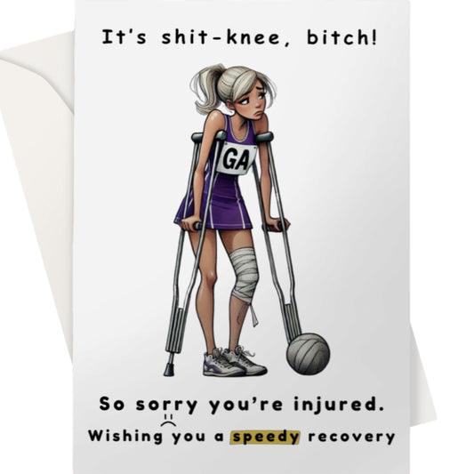 Netball Get Well Soon Card Knee Injury