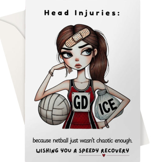 Netball Get Well Soon Card Head Injury