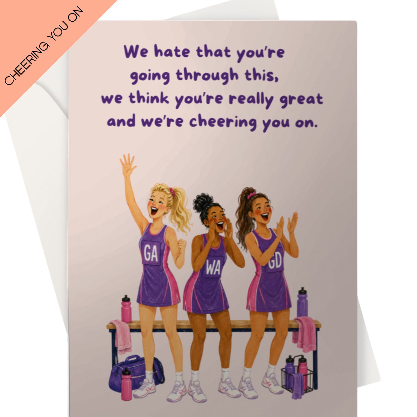 Thinking of You Sympathy Card for Ill or Injured Netball Players