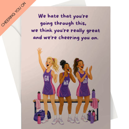 Thinking of You Sympathy Card for Ill or Injured Netball Players