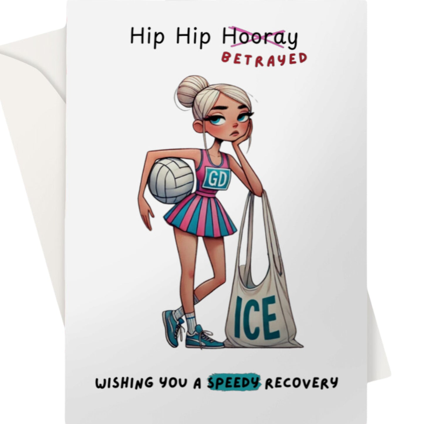 Netball Get Well Soon Card Hip Injury