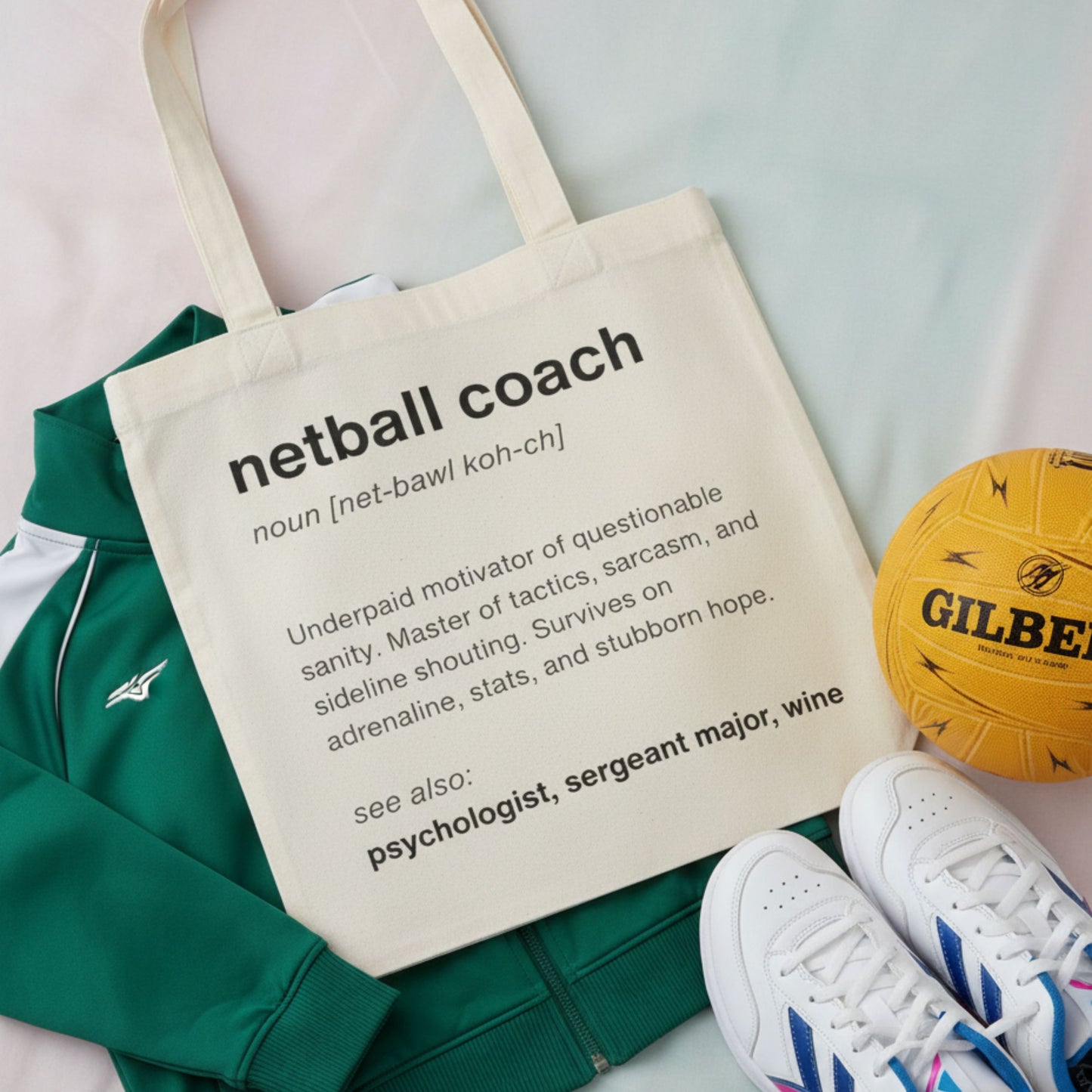 Netball Gifts - Slogan Cotton Tote Bag For Netball Coaches