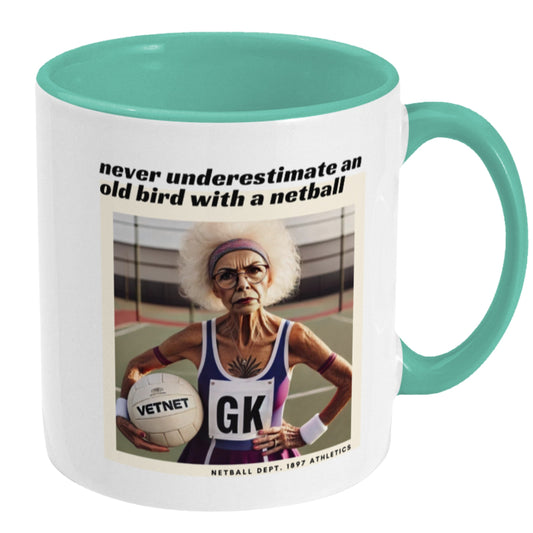 Funny Netball Gift Mug - Old Bird Slogan
