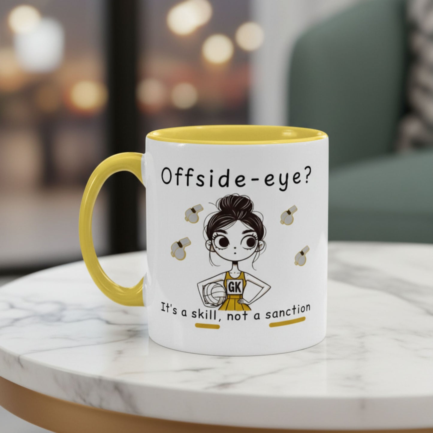 Netball Gifts - Yellow Funny Slogan Gift Mug for Netball Players