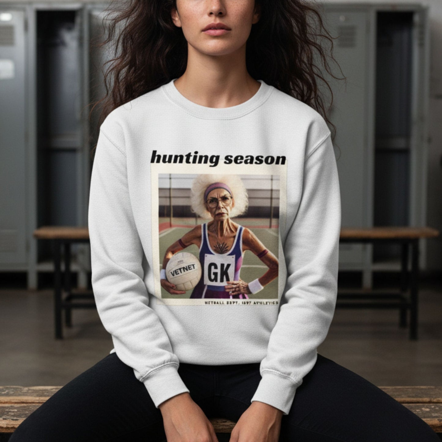 Netball Gifts - Hunting Season Netball Slogan Jumper