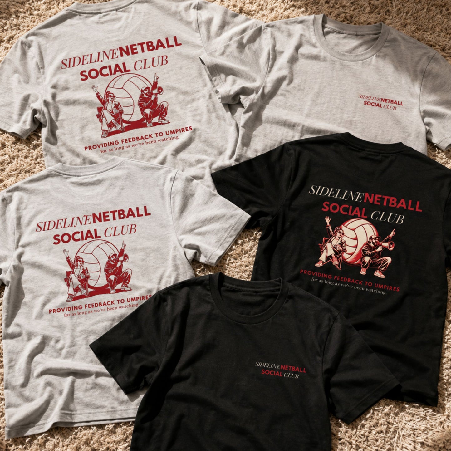 Netball Group Shirts for Netball Supporter Parents of Teams on Tour