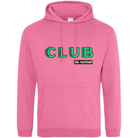 Netball Hoodie Pink Club Slogan