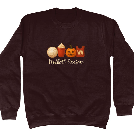 Netball Season Jumper - Cosy Season Brown Sweatshirt - Netball Clothing