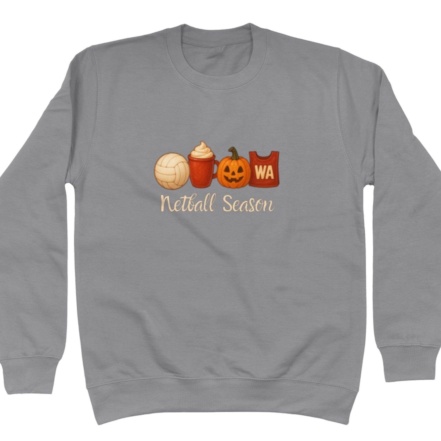 Netball Season Jumper - Cosy Season Dark Grey Sweatshirt - Netball Clothing