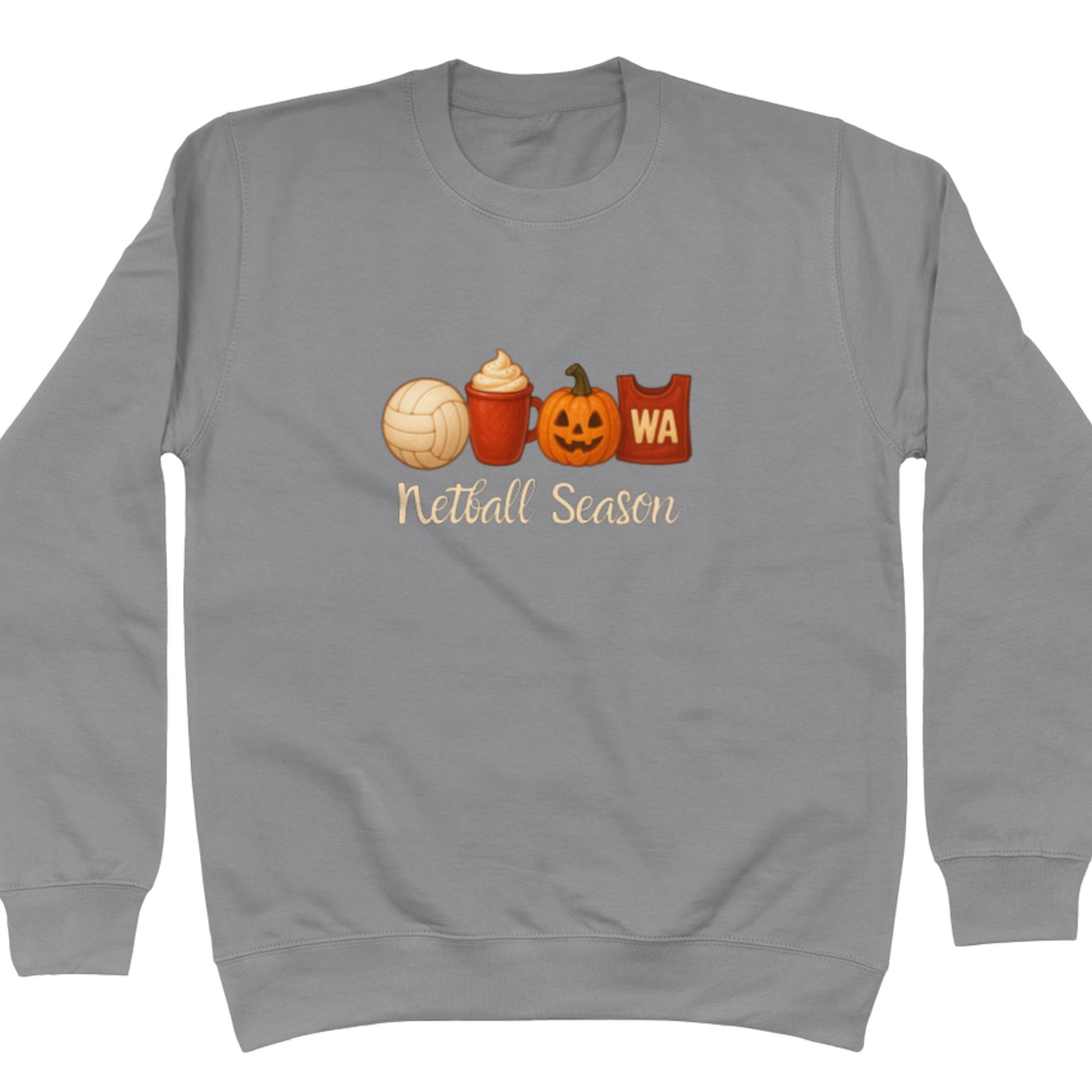 Netball Season Jumper - Cosy Season Dark Grey Sweatshirt - Netball Clothing