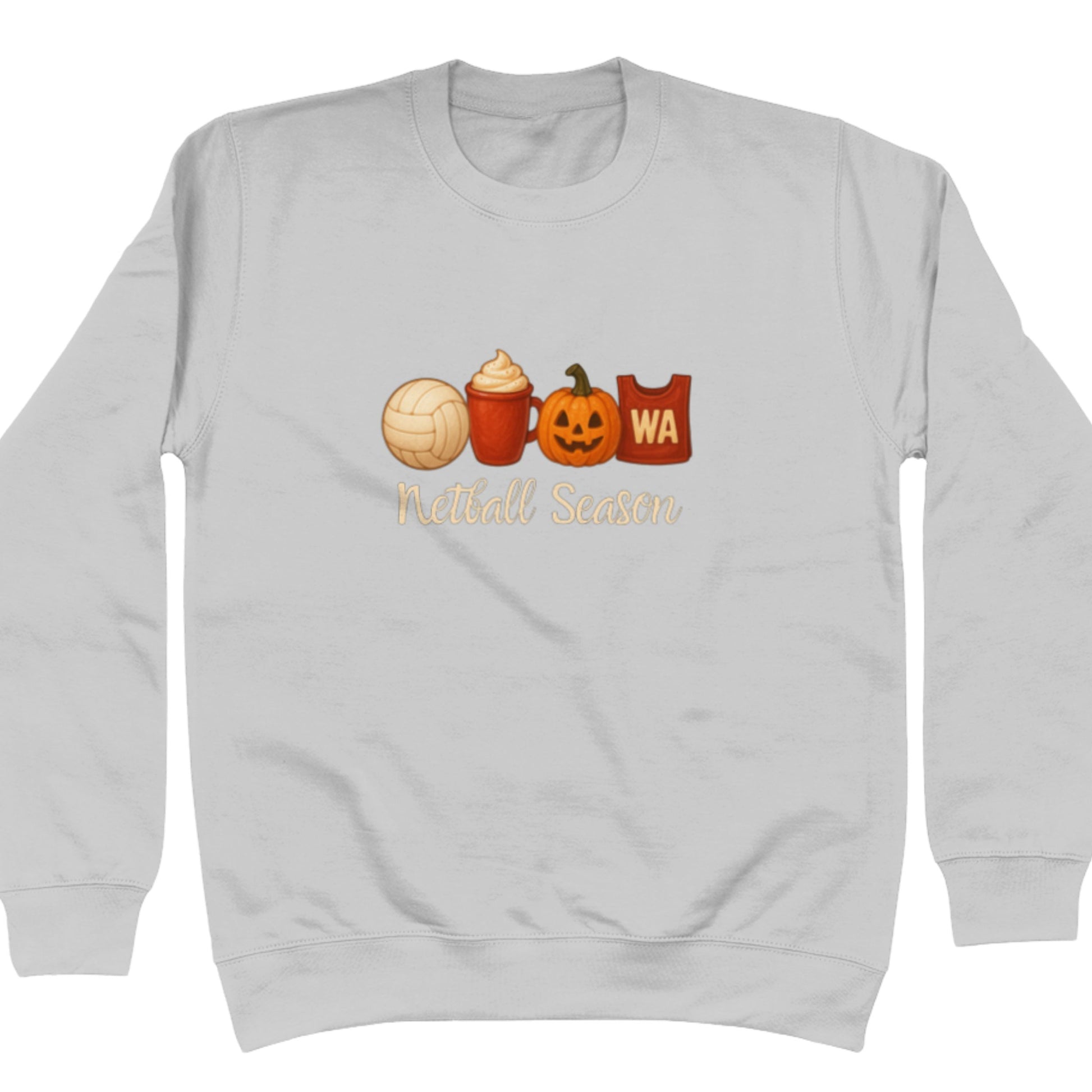 Netball Season Jumper - Cosy Season Light Grey Sweatshirt - Netball Clothing