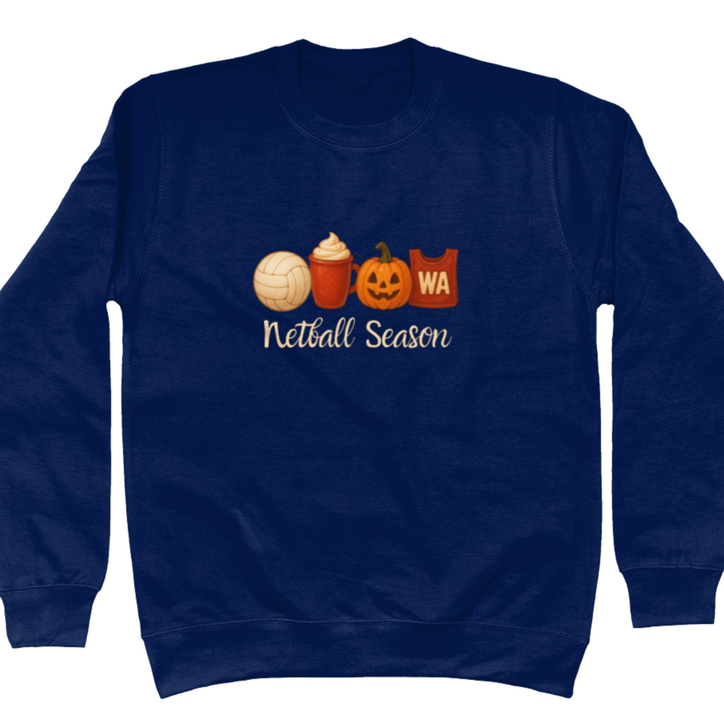 Netball Season Jumper - Cosy Season Navy Blue Sweatshirt - Netball Clothing