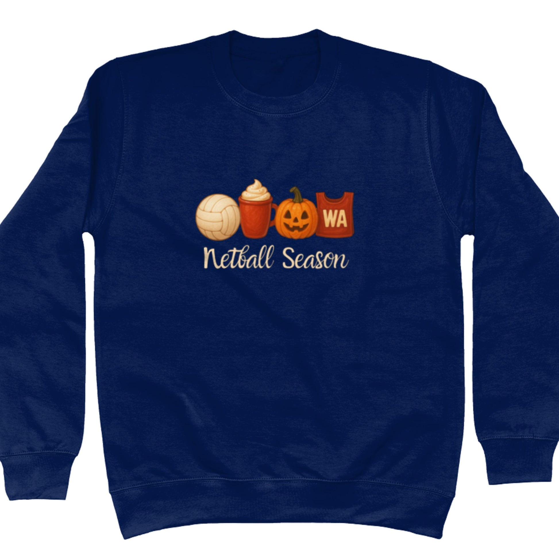 Netball Season Jumper - Cosy Season Navy Blue Sweatshirt - Netball Clothing