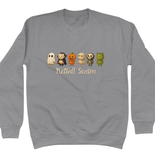 Grey Netball Sweatshirt - Halloween Jumper - Netball Clothing