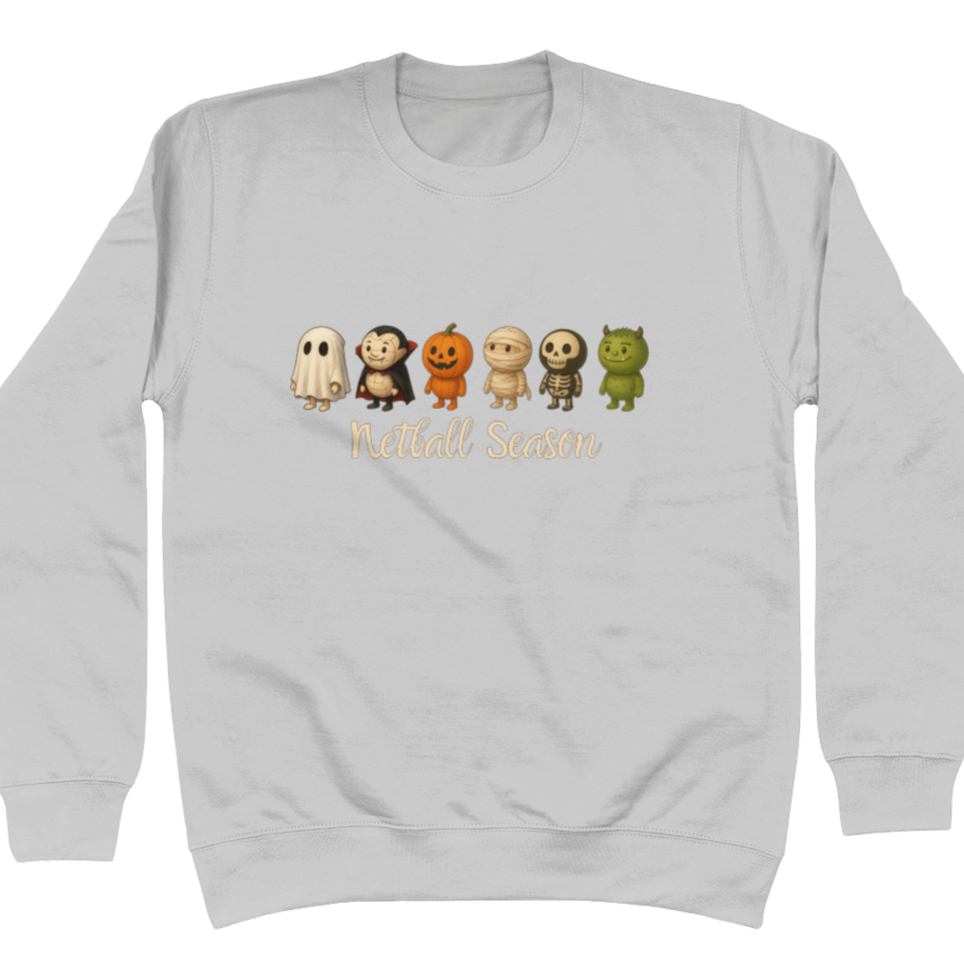 Light Grey Netball Sweatshirt - Halloween Jumper - Netball Clothing