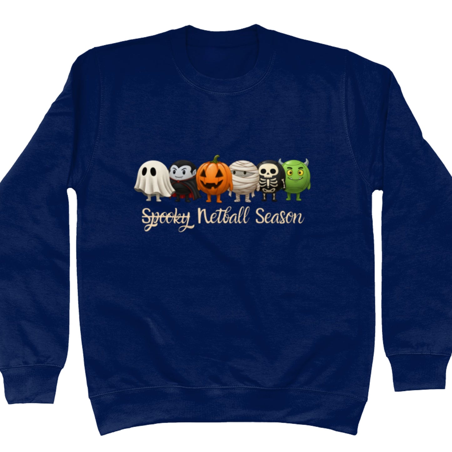 Blue Netball Jumper - Spooky Season Halloween - Netball Clothing