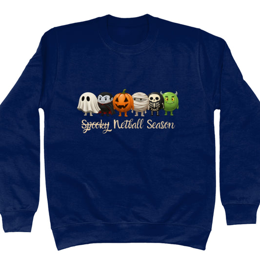 Blue Netball Jumper - Spooky Season Halloween - Netball Clothing