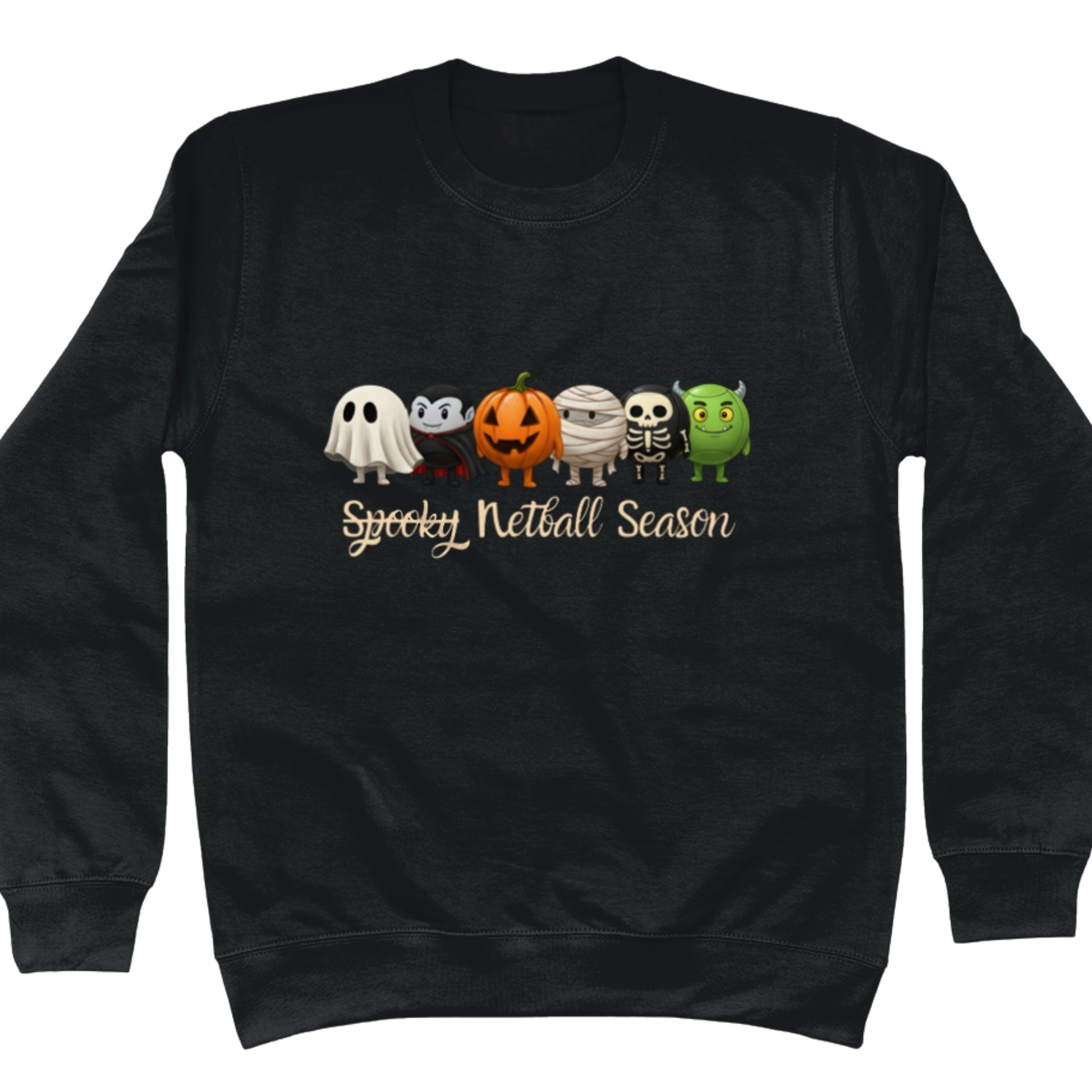 Black Netball Jumper - Spooky Season Halloween - Netball Clothing
