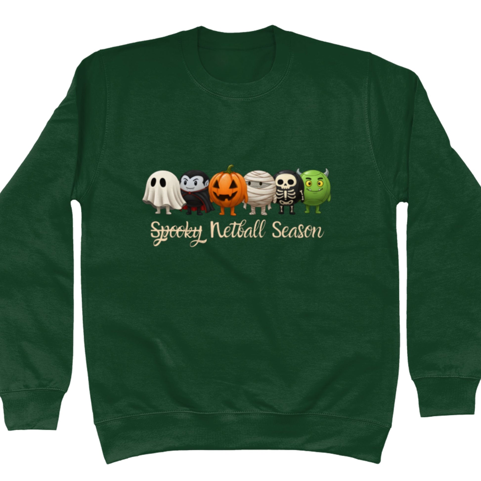 Green Netball Jumper - Spooky Season Halloween - Netball Clothing