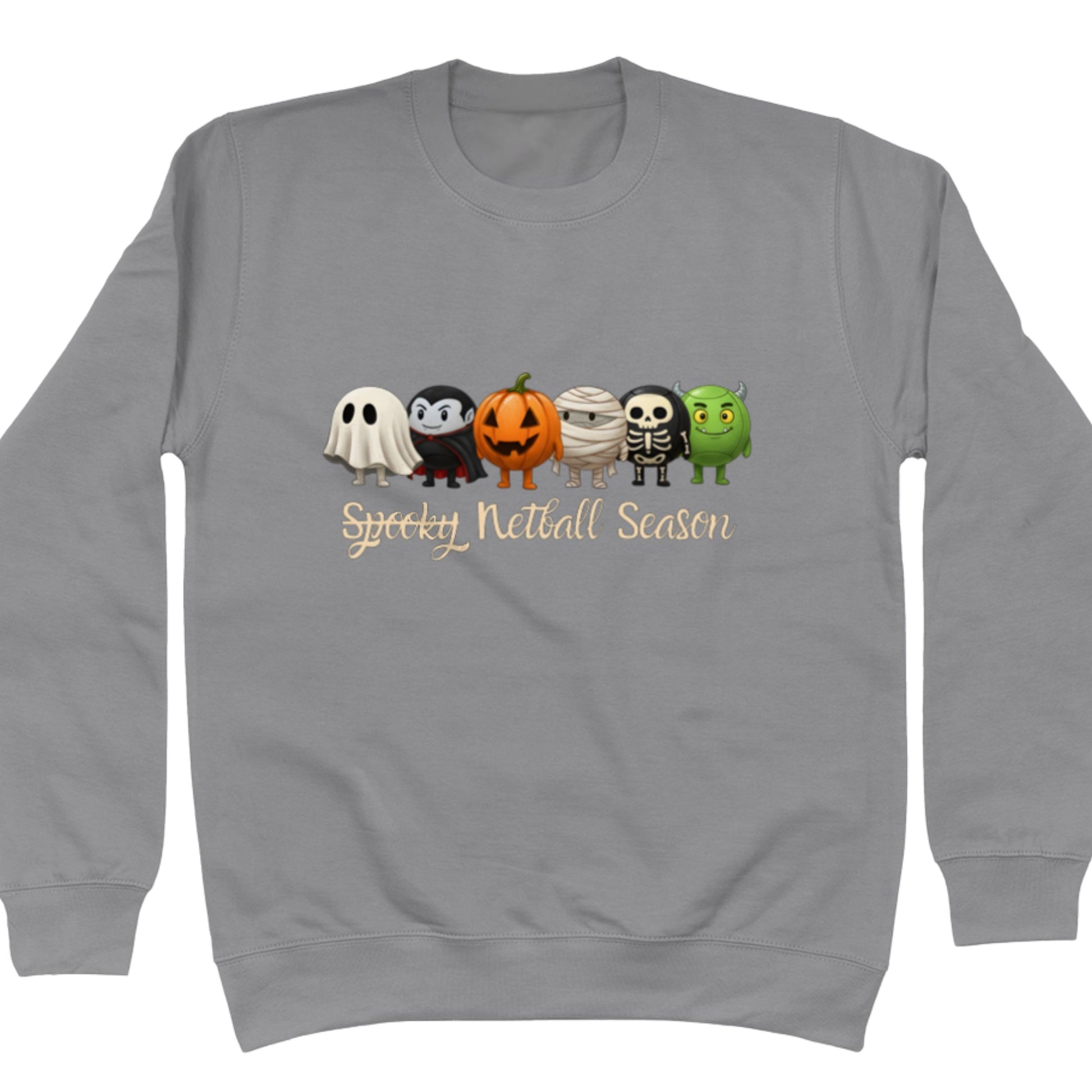 Dark Grey Netball Jumper - Spooky Season Halloween - Netball Clothing
