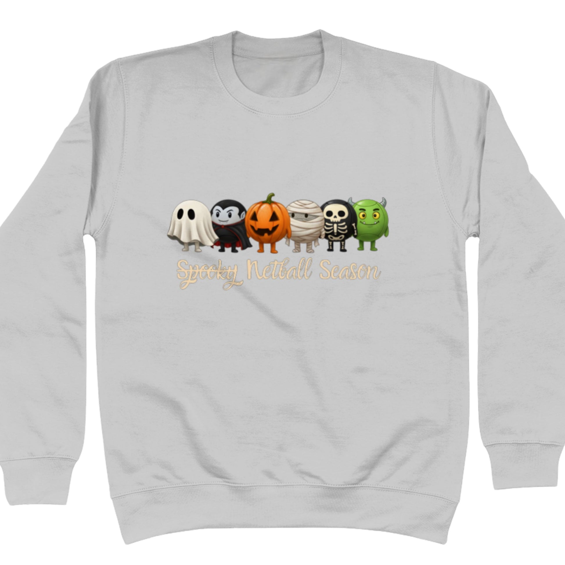 Light Grey Netball Jumper - Spooky Season Halloween - Netball Clothing