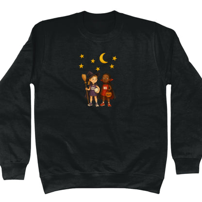 Black Trick or Treat Netball Sweatshirt - Autumn Jumper - Netball Clothing