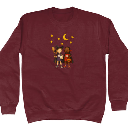 Burgundy Trick or Treat Netball Sweatshirt - Autumn Jumper - Netball Clothing