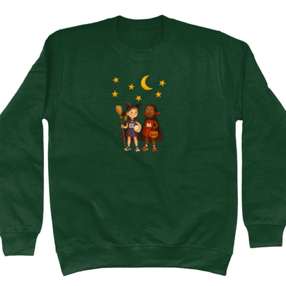 Green Trick or Treat Netball Sweatshirt - Autumn Jumper - Netball Clothing