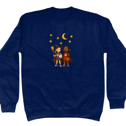 Navy Blue Trick or Treat Netball Sweatshirt - Autumn Jumper - Netball Clothing