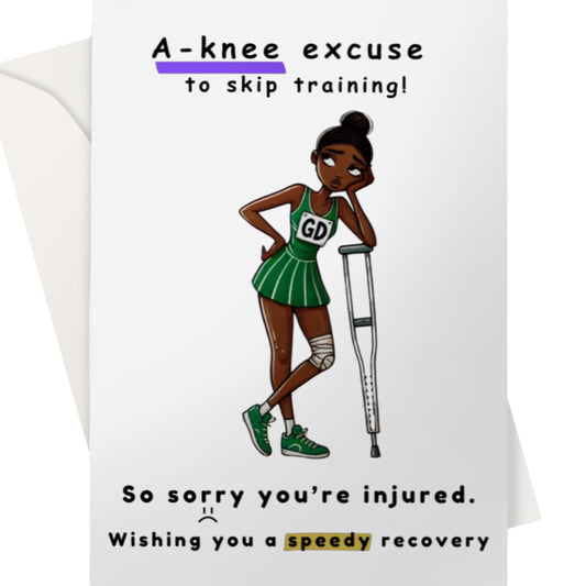 Netball Knee Injury Get Well Soon Card