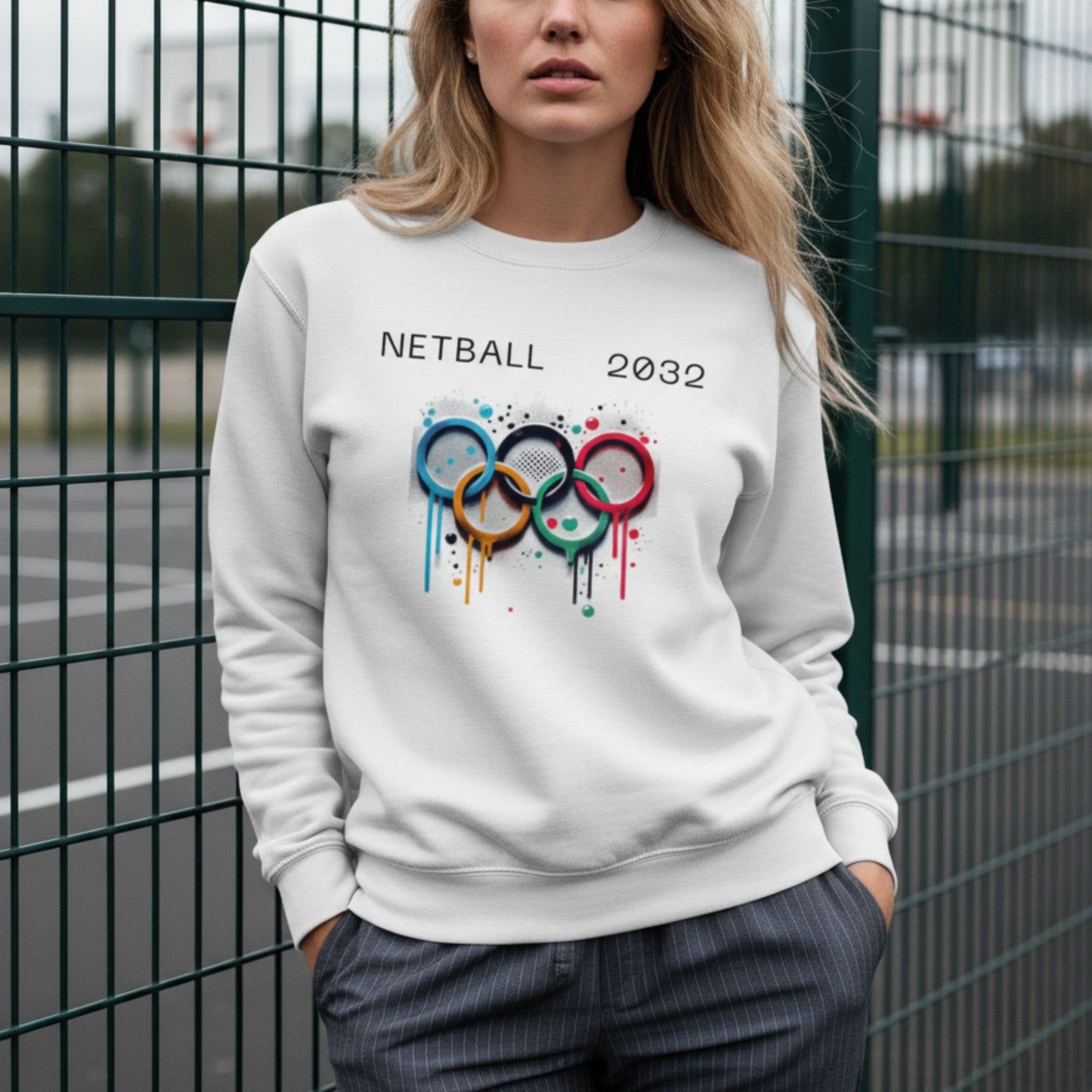 Netball Gifts - Netball 2032 Olympics Slogan Jumper for Women