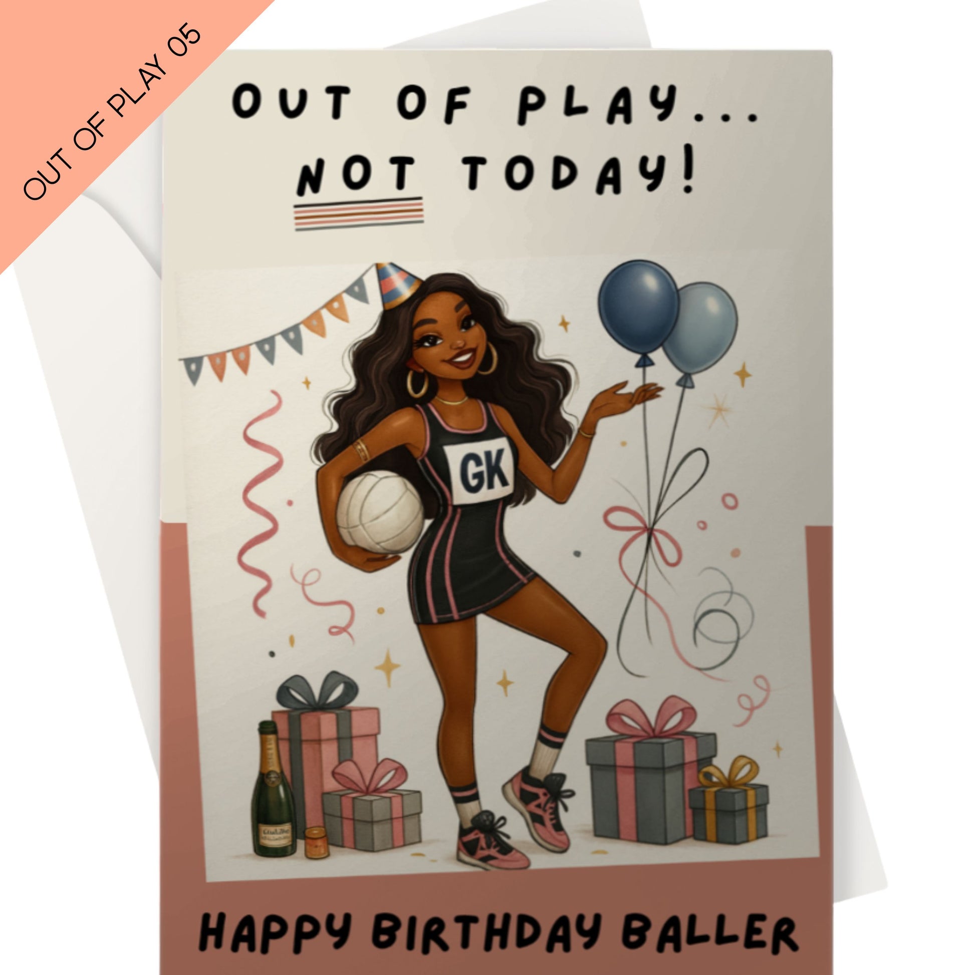 Cute Netball Birthday Card for Adult Netball Goal Keepers