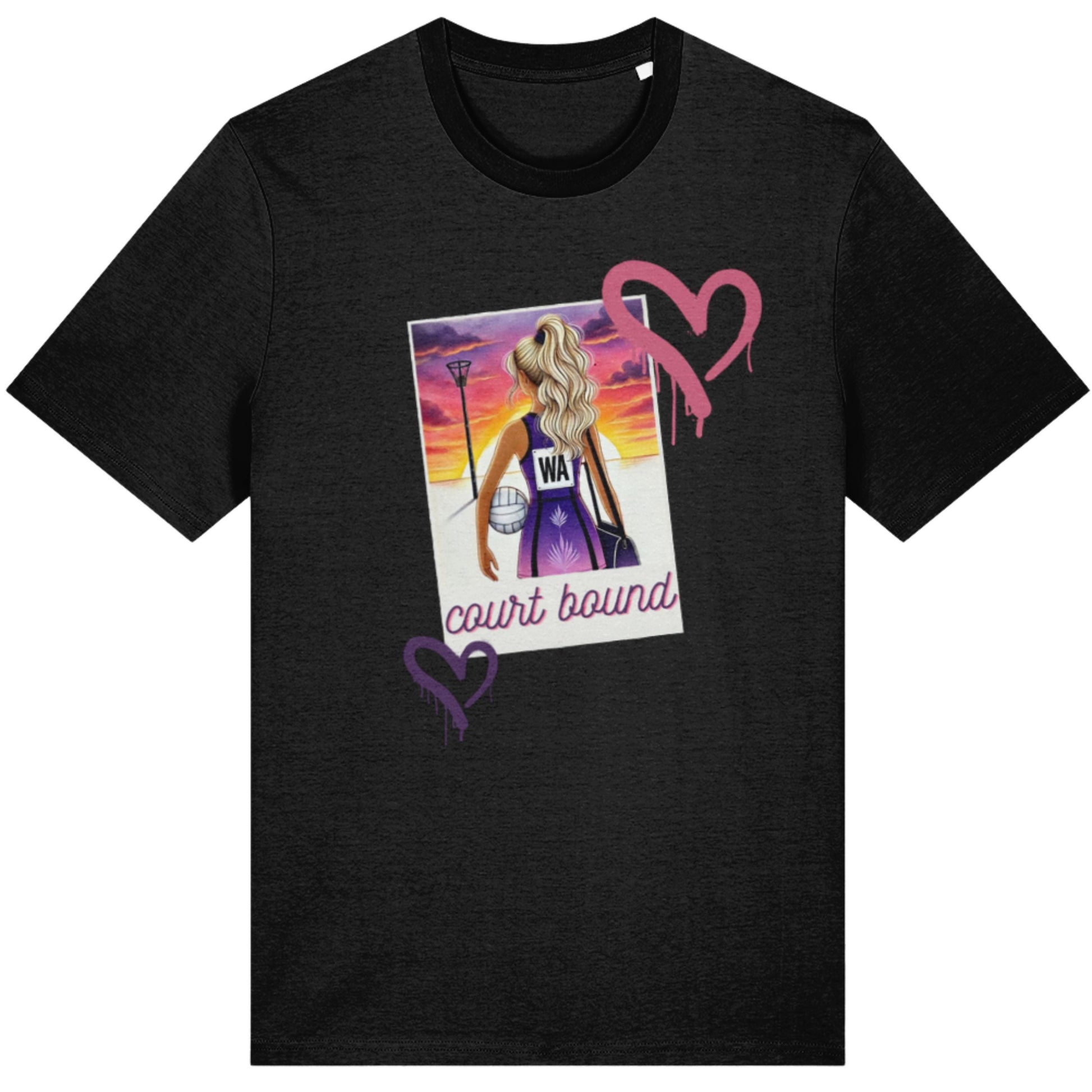 Netball Player Tee Shirt Black