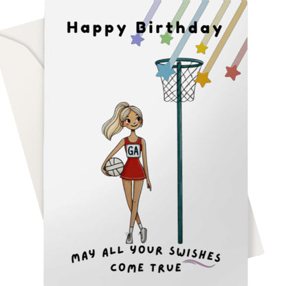 Netball Shooter Birthday Card