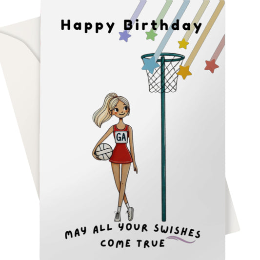 Netball Shooter Birthday Card